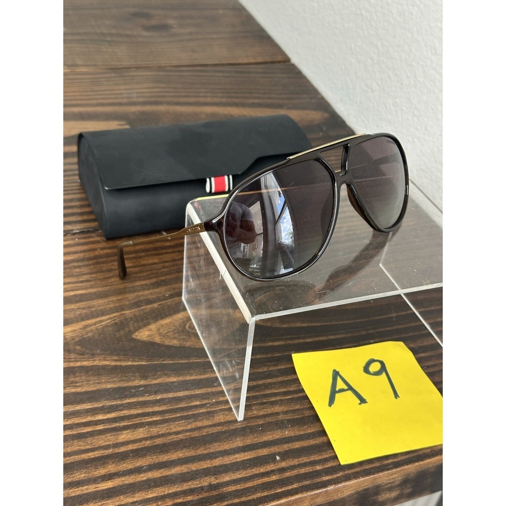 Carrera Optyl Unisex Brown Gold Sunglasses Aviator Full Rim Polarized 140 mm
